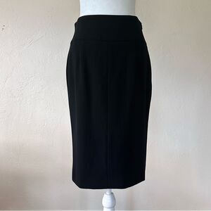Vintage Y2K Giorgio Armani Black Label Wool Crepe Pencil Skirt Size 42 IT 6 US